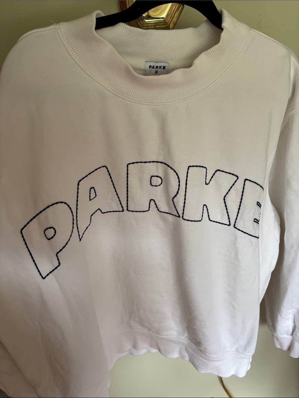 Parke/ Target White Crewneck Sweatshirt with Black Outline Logo